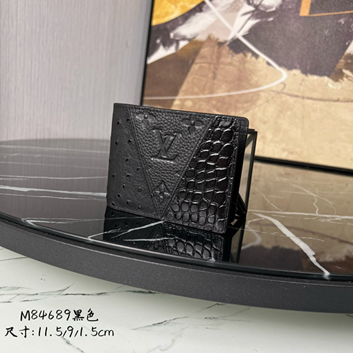 ルイヴィトン ブラックフルレザースーツウォレットシリーズ MULTIPLE ウォレット M84689