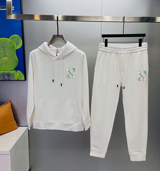 オフホワイト セットアップ ジャケットアウタースウェット パンツM~5XL