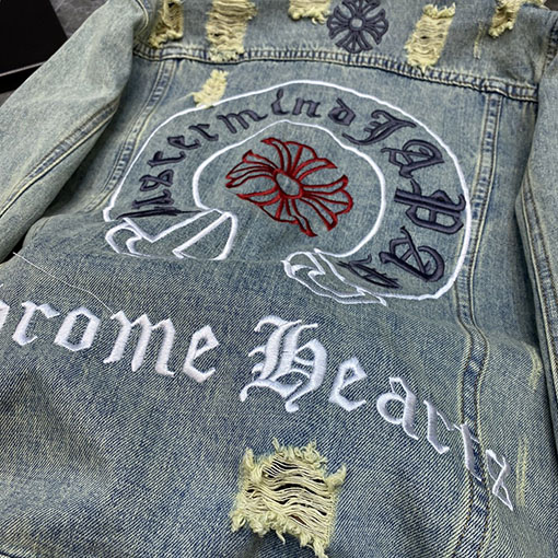 クロムハーツスーパーコピー 重な刺繍デニムジャケット