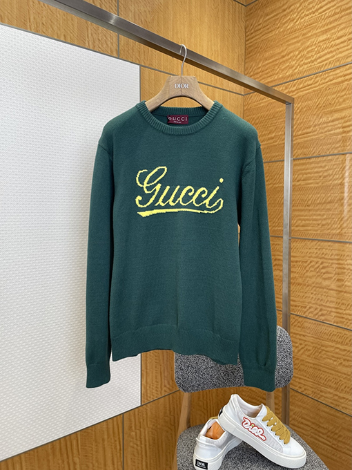 グッチコピー レタージャカードクルーネックニットセーター