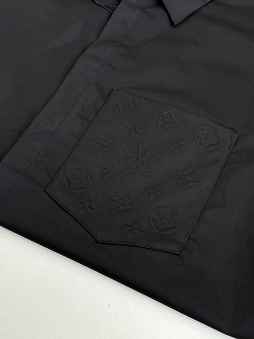 ルイヴィトン Monogram エンボスポケットカラー長袖シャツ