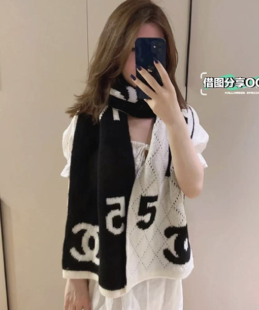 シャネルスーパーコピー 両面ニットマフラー