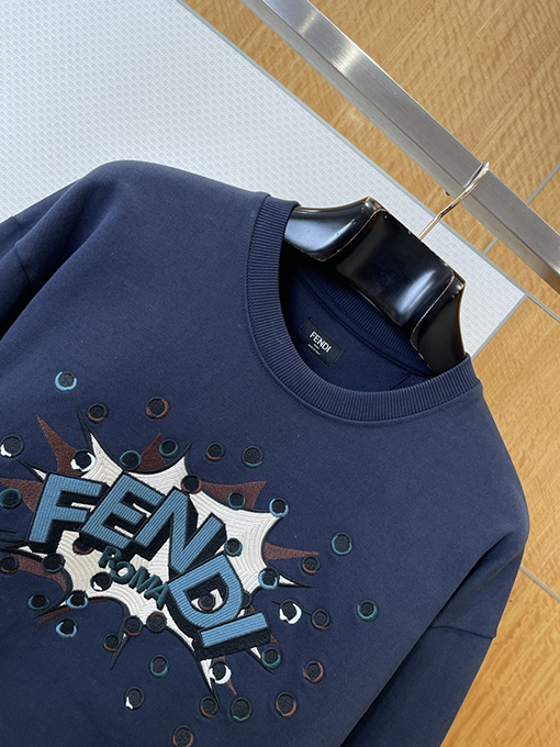 フェンディコピー FENDI 刺繍ロゴクルーネックスウェットシャツ