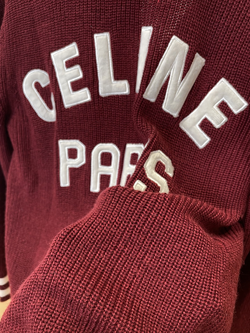 セリーヌコピー CEINE レターロゴVネックニット透かし彫りカーディガン