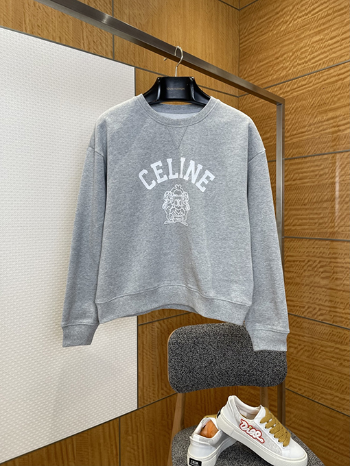 セリーヌ CEINE レターバッジプリントクルーネックスウェットシャツ