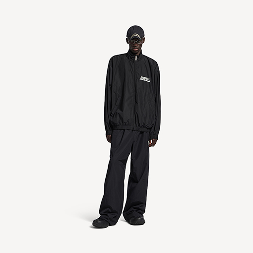 バレンシアガ Balenciaga テーププリントのジップアップジャケット