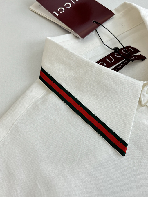 グッチスーパーコピー 尖った襟のシングルブレスト長袖シャツ