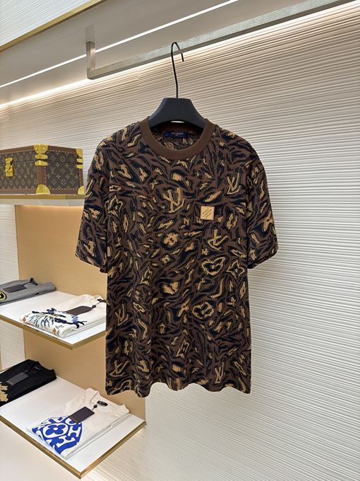ルイヴィトン ヒョウ柄ジャカード半袖Tシャツ
