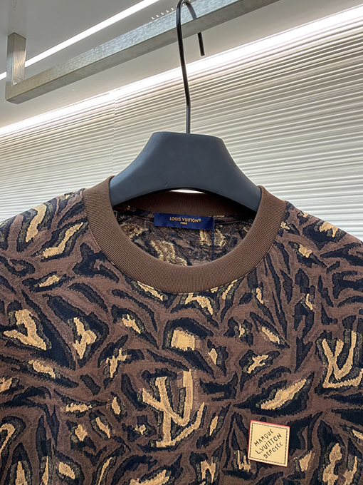 ルイヴィトン ヒョウ柄ジャカード半袖Tシャツ