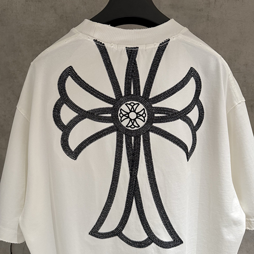 クロムハーツ 新モデルクラシック刺繍の半袖Tシャツ