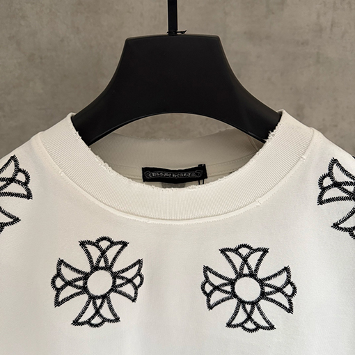 クロムハーツ 新モデルクラシック刺繍の半袖Tシャツ