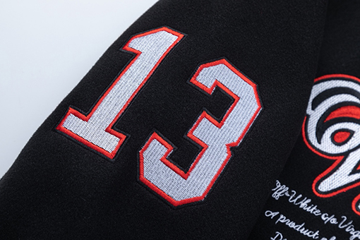 フィアオブゴッド offwhite 新モデル刺繍ウールベースボールジャケット