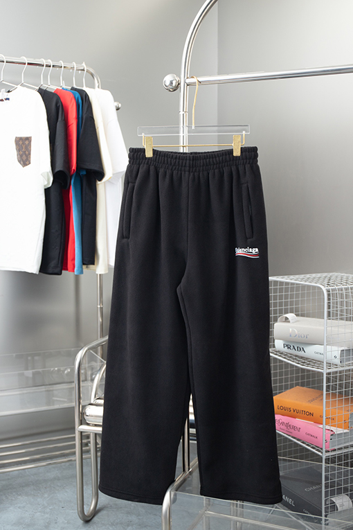 バレンシアガコピー Balenciaga コーラ刺繍フリースカジュアルパンツ