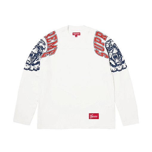 シュプリーム Supreme Mascot Football Top 66 タイガーヘッドプリント長袖シャツ