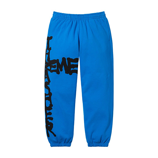 シュプリーム Supreme THRASHER 炎をテーマにした文字プリントのフリーススウェットパンツ