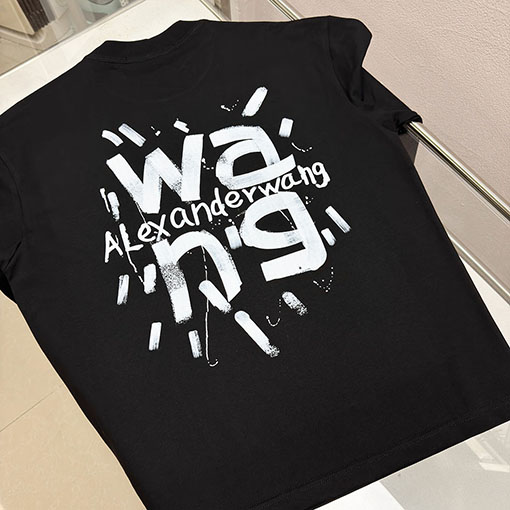 アレキサンダーワン Alexander Wang 新モデル文字ロゴデジタル直噴長袖シャツ