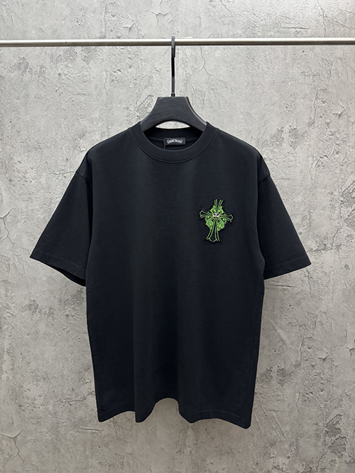 クロムハーツ アメリカンスタイルのレーザー刺繍カップル半袖Tシャツ