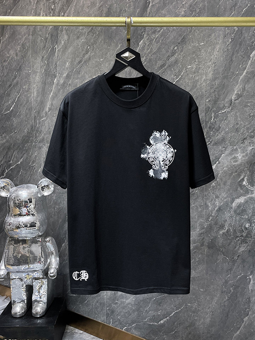 クロムハーツスーパーコピー サンスクリット刺繍クロス半袖Tシャツ