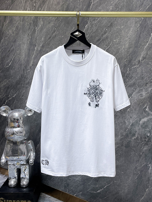 クロムハーツスーパーコピー サンスクリット刺繍クロス半袖Tシャツ