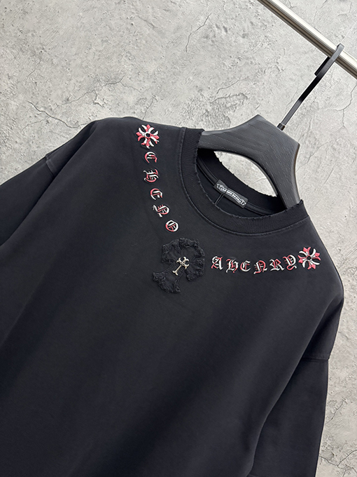 クロムハーツコピー Brunello Cucinelli ロゴプリント半袖Tシャツ