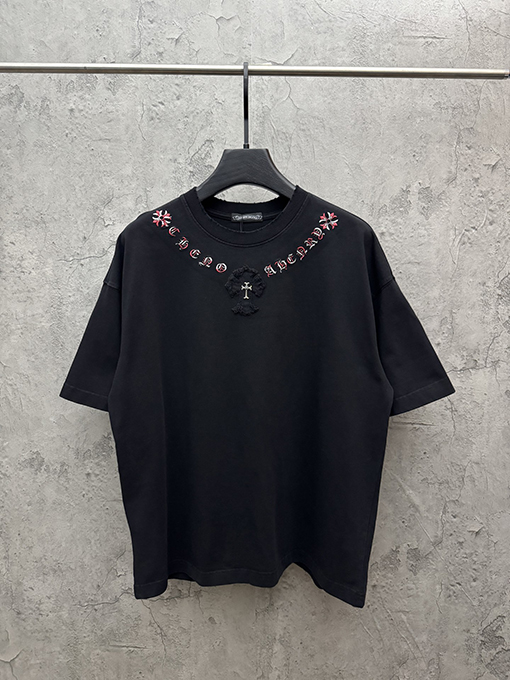 クロムハーツコピー Brunello Cucinelli ロゴプリント半袖Tシャツ
