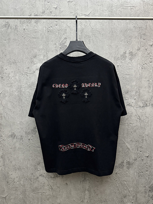 クロムハーツコピー Brunello Cucinelli ロゴプリント半袖Tシャツ
