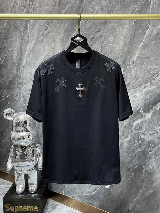 クロムハーツ ヘビーデューティーパッチワークレザークロス半袖Tシャツ