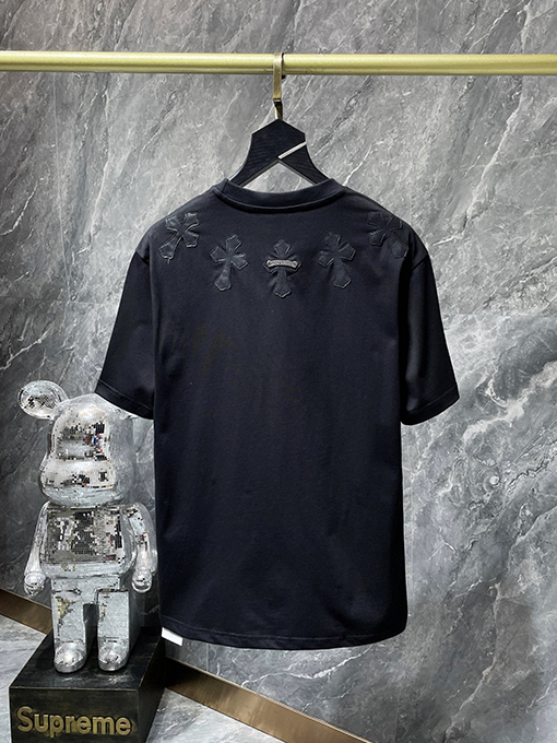 クロムハーツ ヘビーデューティーパッチワークレザークロス半袖Tシャツ