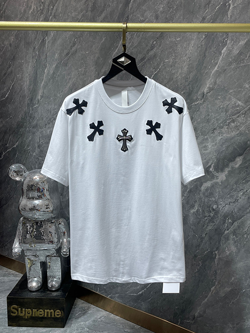 クロムハーツ ヘビーデューティーパッチワークレザークロス半袖Tシャツ