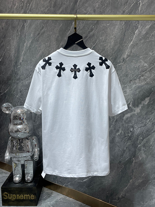クロムハーツ ヘビーデューティーパッチワークレザークロス半袖Tシャツ