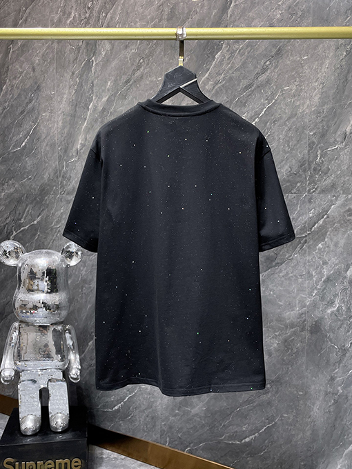 クロムハーツ クラシックな馬蹄刺繍の金箔スター半袖Tシャツ