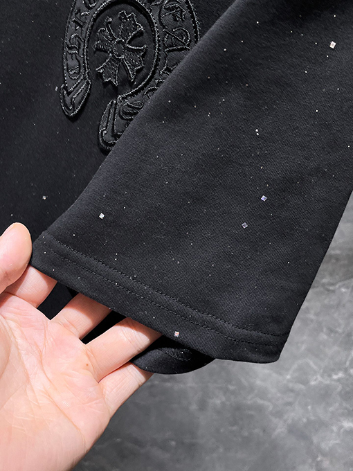 クロムハーツ クラシックな馬蹄刺繍の金箔スター半袖Tシャツ