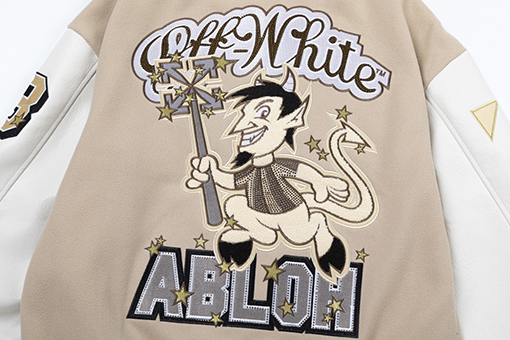 オフホワイト off white コラボレーションロゴタグベースボールジャケット