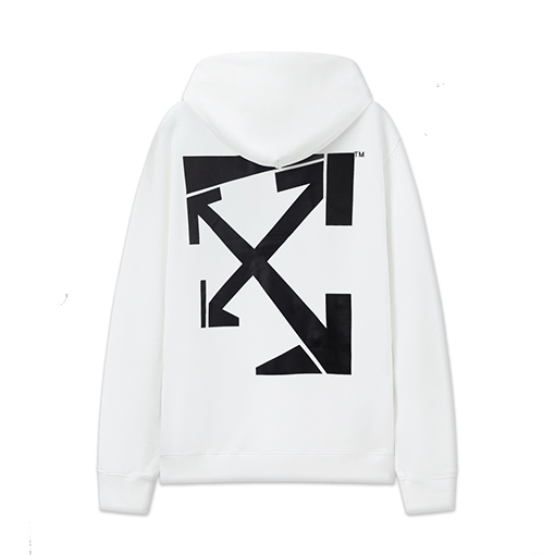 オフホワイト off white イレギュラーアロー 460g ルーズフィット フード付きスウェットシャツ
