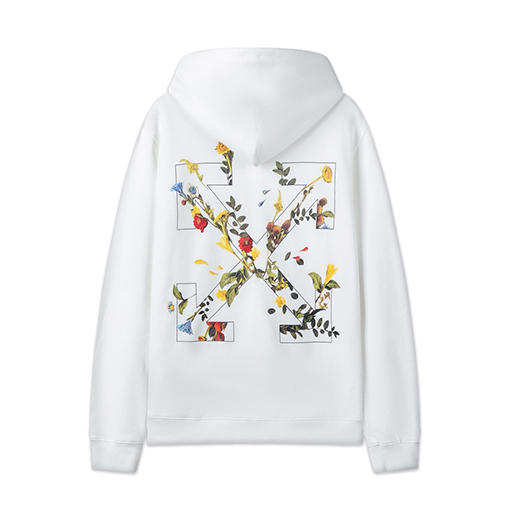 オフホワイト off white 新しい花柄アローフード付きスウェットシャツ
