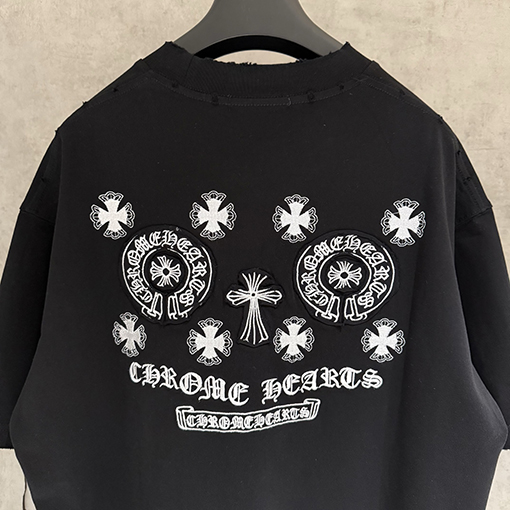 クロムハーツ 新モデル刺繍半袖Tシャツ