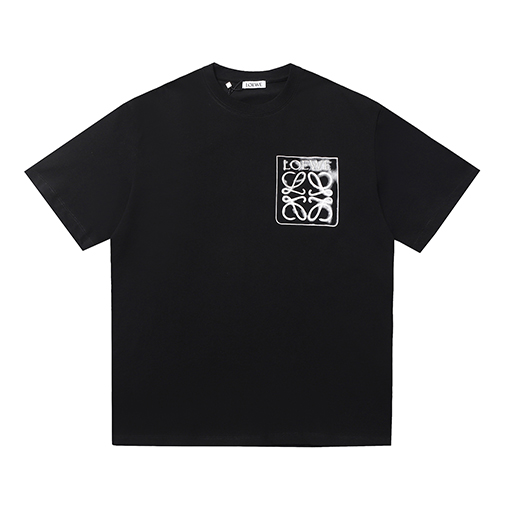 ロエベ LOEWE 刺繍文字とフェイクポケット付きフォームプリントタイダイ半袖Tシャツ