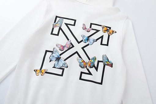 オフホワイトコピー off white バタフライアロー ルーズフード付きスウェットシャツ