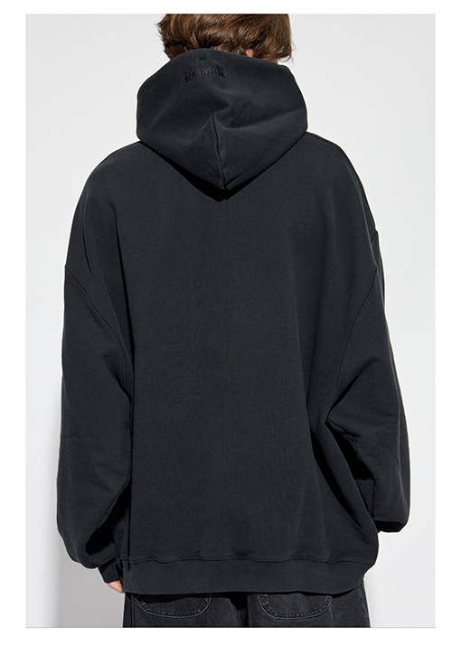 ヴェトモン VETEMENTS 胸にポートレートがプリントされたウォッシュのフード付きスウェットシャツ