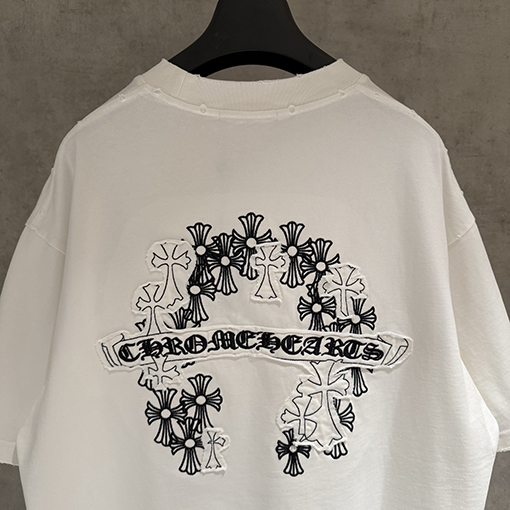 クロムハーツスーパーコピー 新モデル刺繍半袖Tシャツ