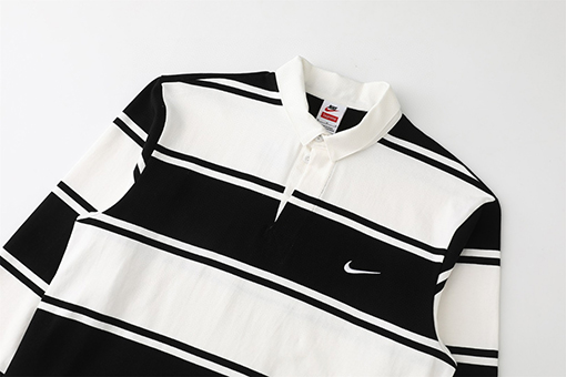 シュプリーム X ナイキ SUPREME Stripe Rugby コラボレーションシリーズ ロゴストライプ 長袖ポロシャツ