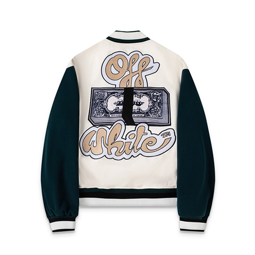 オフホワイトコピー off white カップルけ刺繍入りベースボールジャケットウールコート