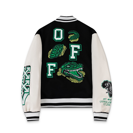 オフホワイト off white 新モデルカップルけ刺繍入りベースボールジャケットウールコート