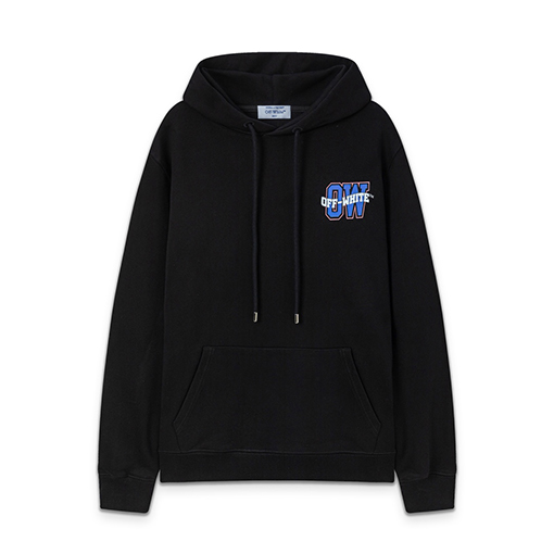 オフホワイト off white スタイリッシュなレターアローオーバーレイのルーズフード付きスウェットシャツ