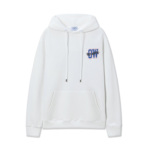 オフホワイト off white スタイリッシュなレターアローオーバーレイのルーズフード付きスウェットシャツ