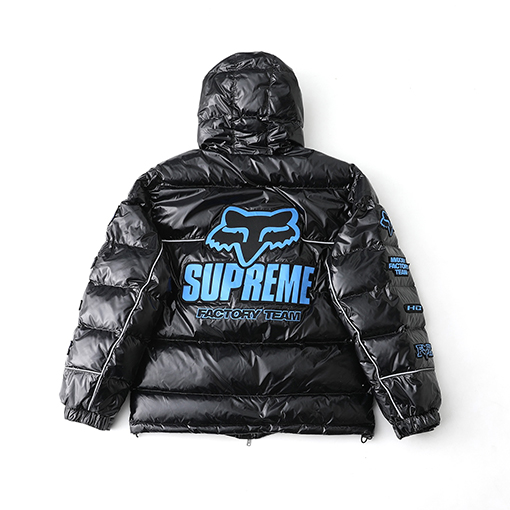 シュプリームコピー WEEK9 Shiny Down Puffer Jacke 光沢のあるロゴ入りフード付きコンフォートカジュアルジャケット