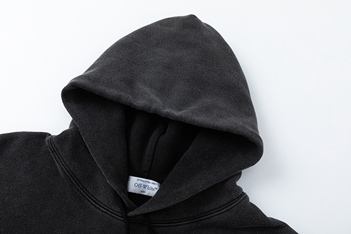 オフホワイト off white 重なり合う矢印を描いた肖像油絵460gのウォッシュみフード付きスウェットシャツ