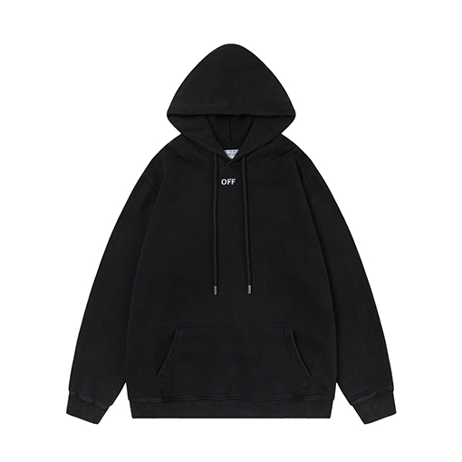 オフホワイト off white 新しい色ポートレート油絵風460gウォッシュドフード付きスウェットシャツ