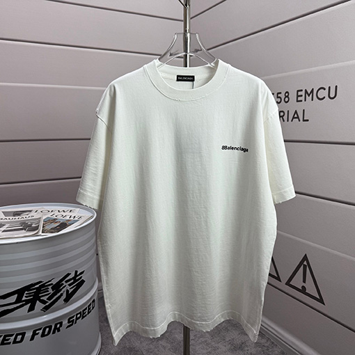 バレンシアガ Balenciaga シリコンプリントウォッシュ＆ダメージクルーネック半袖Tシャツ