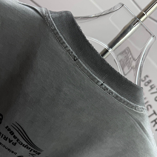 バレンシアガ Balenciaga シリコンプリントウォッシュ＆ダメージクルーネック半袖Tシャツ